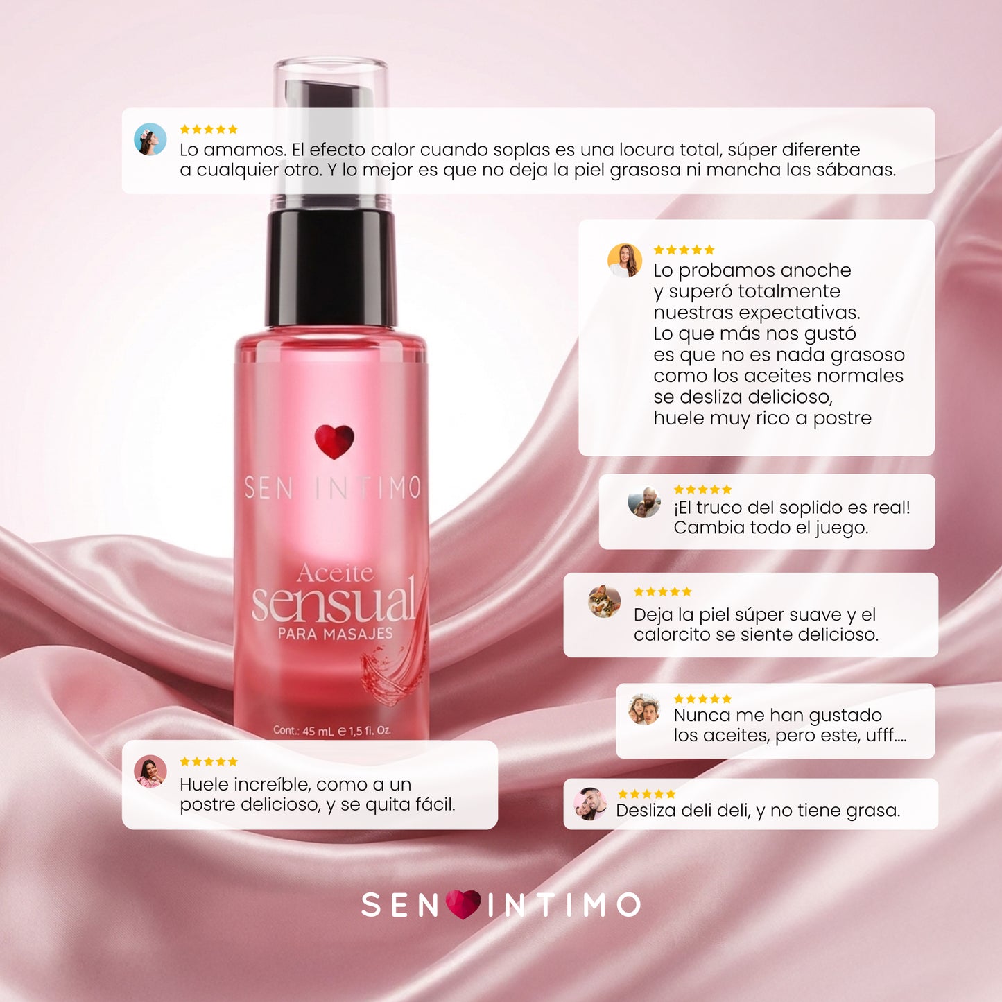Aceite sensual para masajes efecto calor Sen Íntimo 45ml con reseñas de clientes