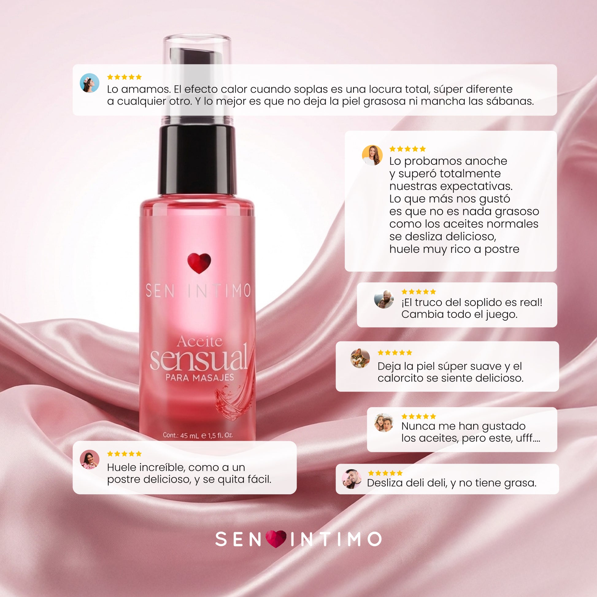 Aceite sensual para masajes efecto calor Sen Íntimo 45ml con reseñas de clientes