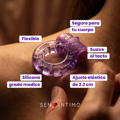 Anillo Vibrador Sen Íntimo - Vibración ajustable: dos posiciones direccionales, estimulación precisa, bala vibradora compacta
