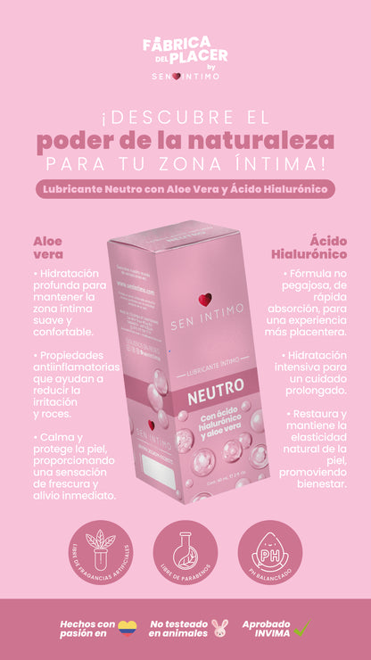 Lubricante íntimo neutro con ácido hialurónico y aloe vera 60ml - Sen Íntimo