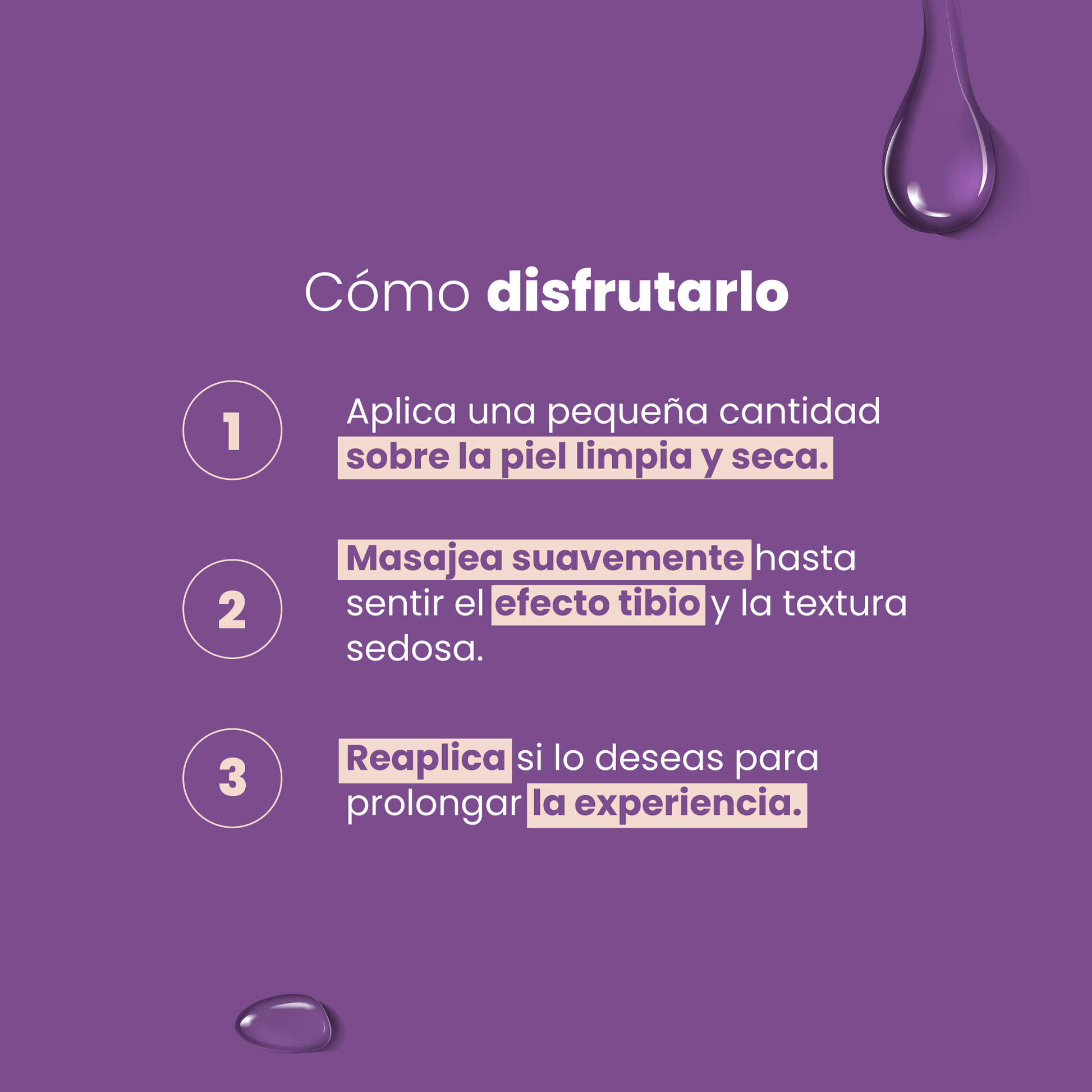 Aceite para masajes Sensual Warming Passion Sen Íntimo - cómo disfrutarlo 3 pasos modo de uso efecto tibio