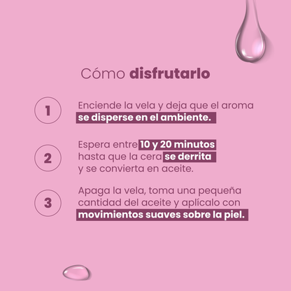 Vela Sensual para Masajes Sen Íntimo - cómo disfrutarla 3 pasos encender esperar aplicar aceite tibio