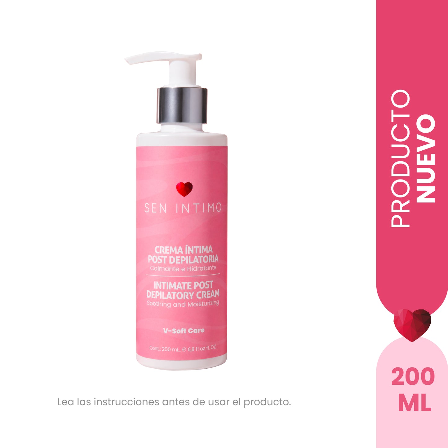 Crema íntima post depilatoria calmante e hidratante Sen Íntimo V-Soft Care 200ml