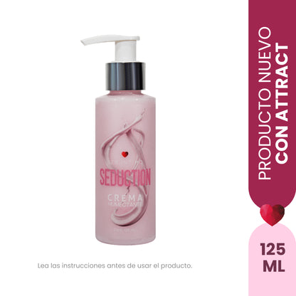 Frasco dispensador Crema Humectante Seduction con Attract 125ml Sen Íntimo, color rosado, fondo blanco