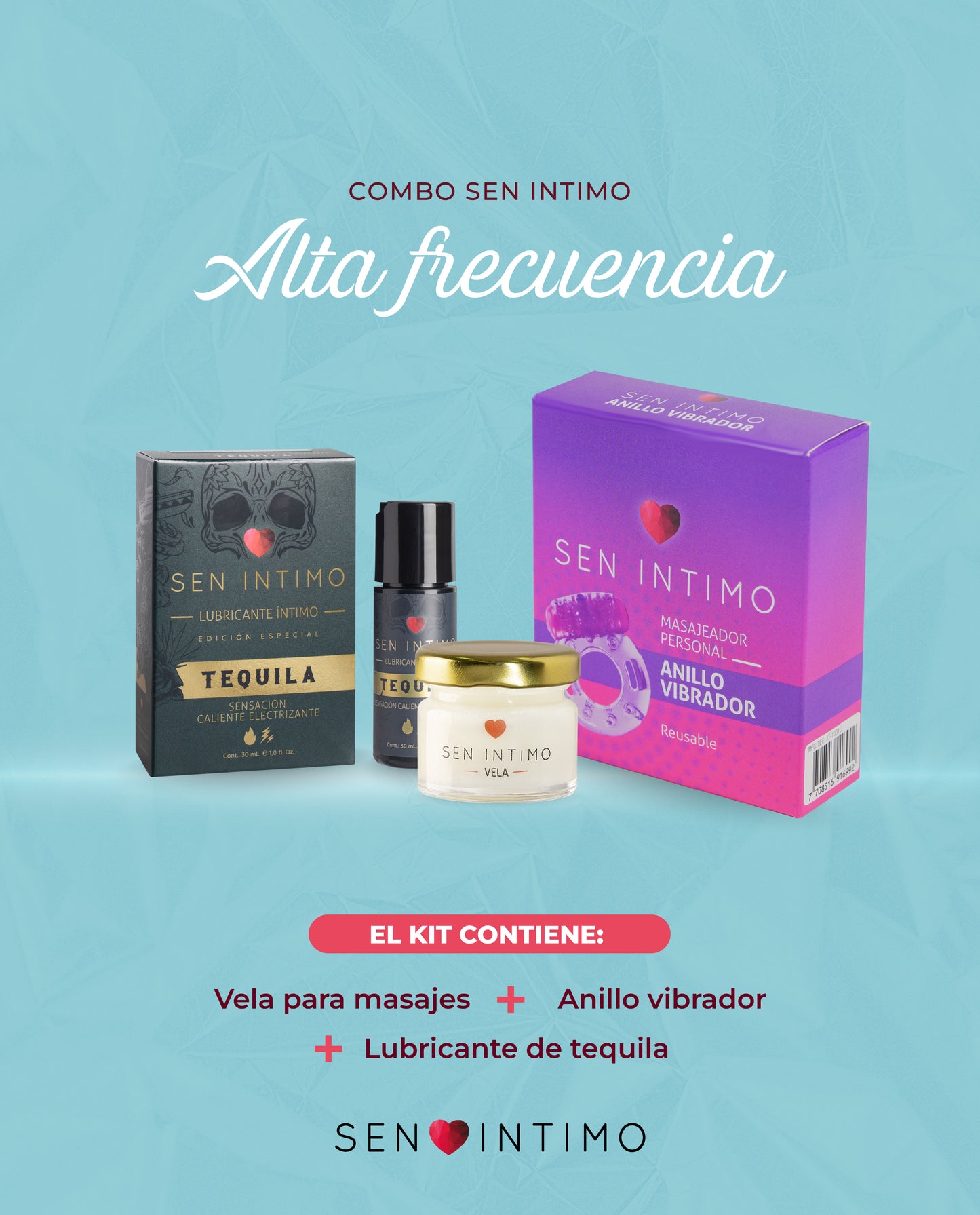 Combo Alta Frecuencia | Vela, Lubricante y Anillo Vibrador