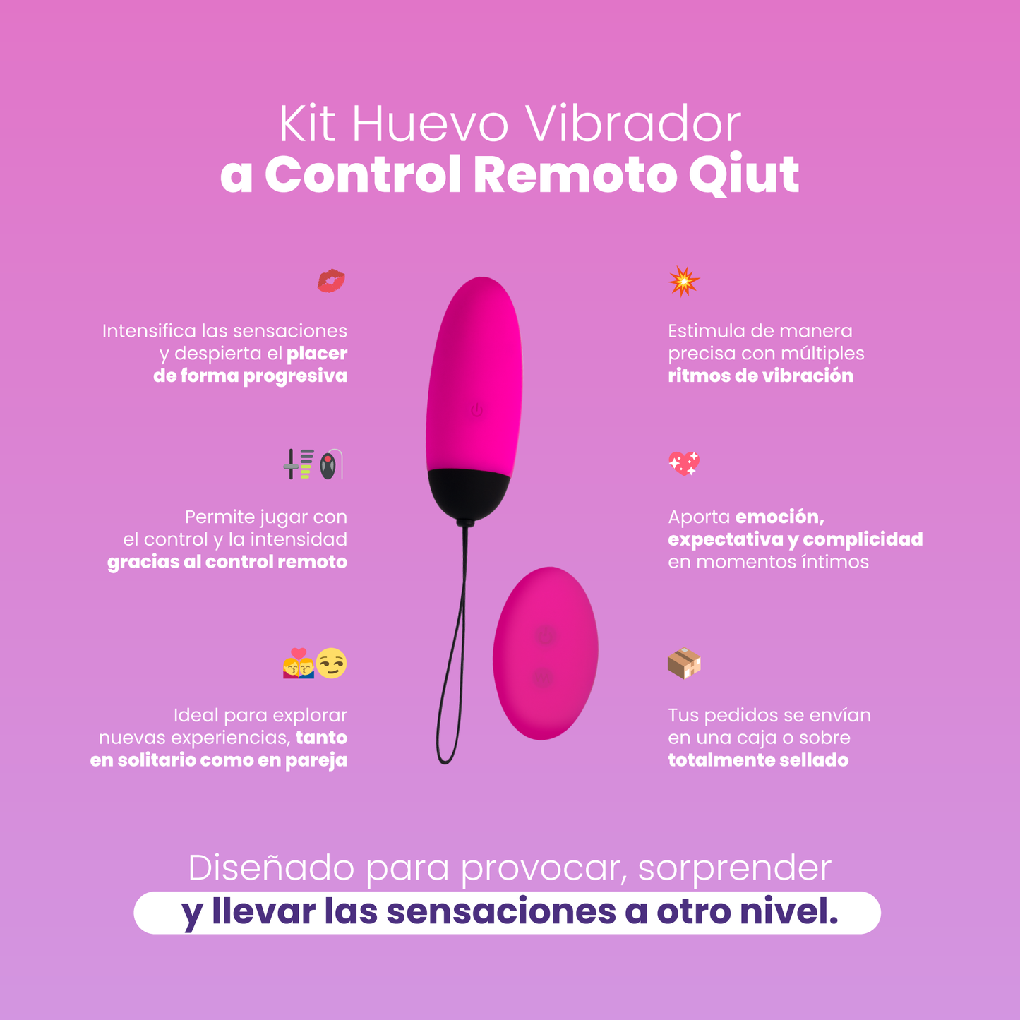 Kit Huevo Vibrador Control Remoto Qiut - Sen Íntimo