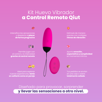 Kit Huevo Vibrador Control Remoto Qiut - Sen Íntimo