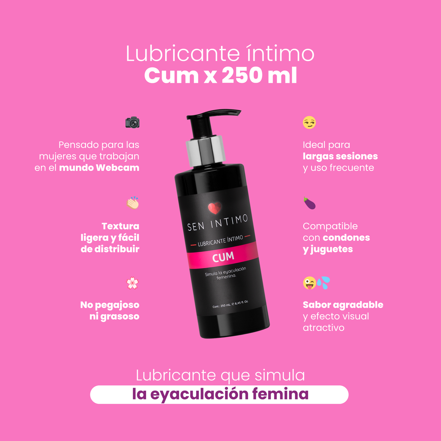 Lubricante Cum For Women 250ml – Sen Íntimo