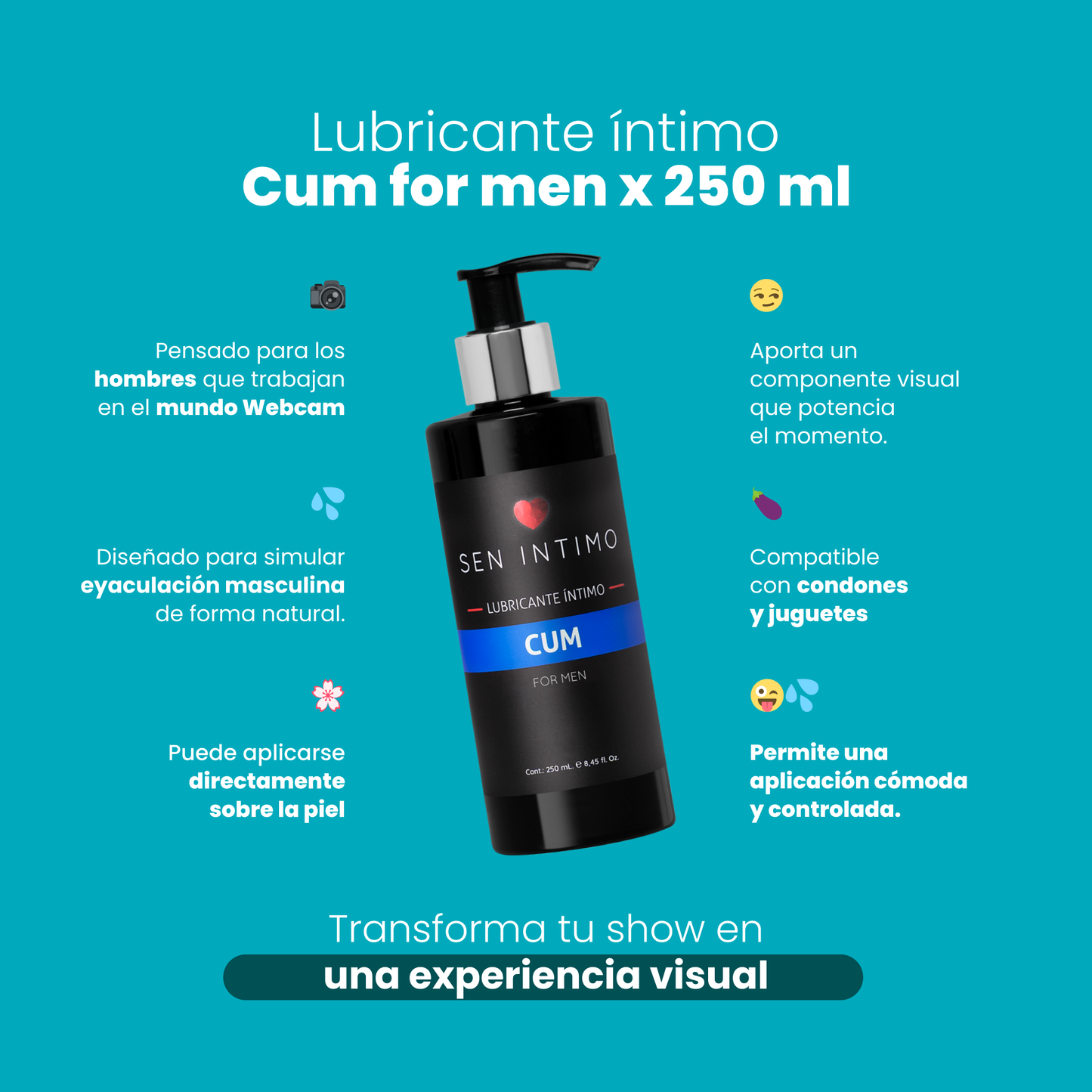 Lubricante Cum For Men 250 ml – Sen Íntimo