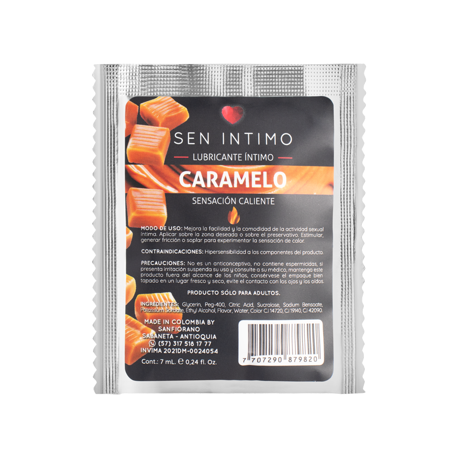 Lubricante Caliente Caramelo Sen Intimo Placer Y Sabor Intenso 7140