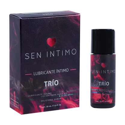 Lubricante Íntimo Trío Placer 30ml Sen Íntimo - caja y frasco presentación completa