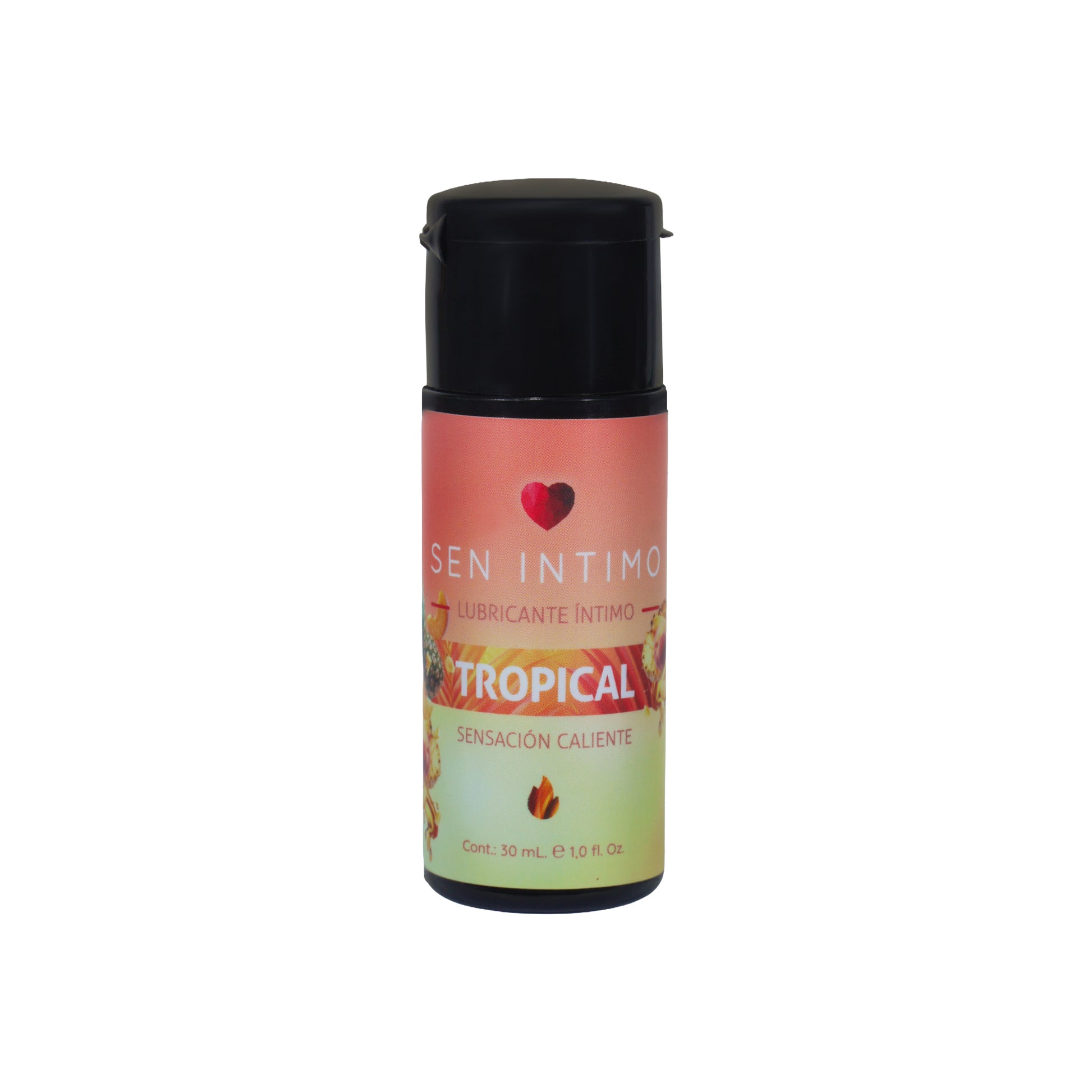 Lubricante íntimo tropical Sen Íntimo - frasco envase vista frontal sensación caliente