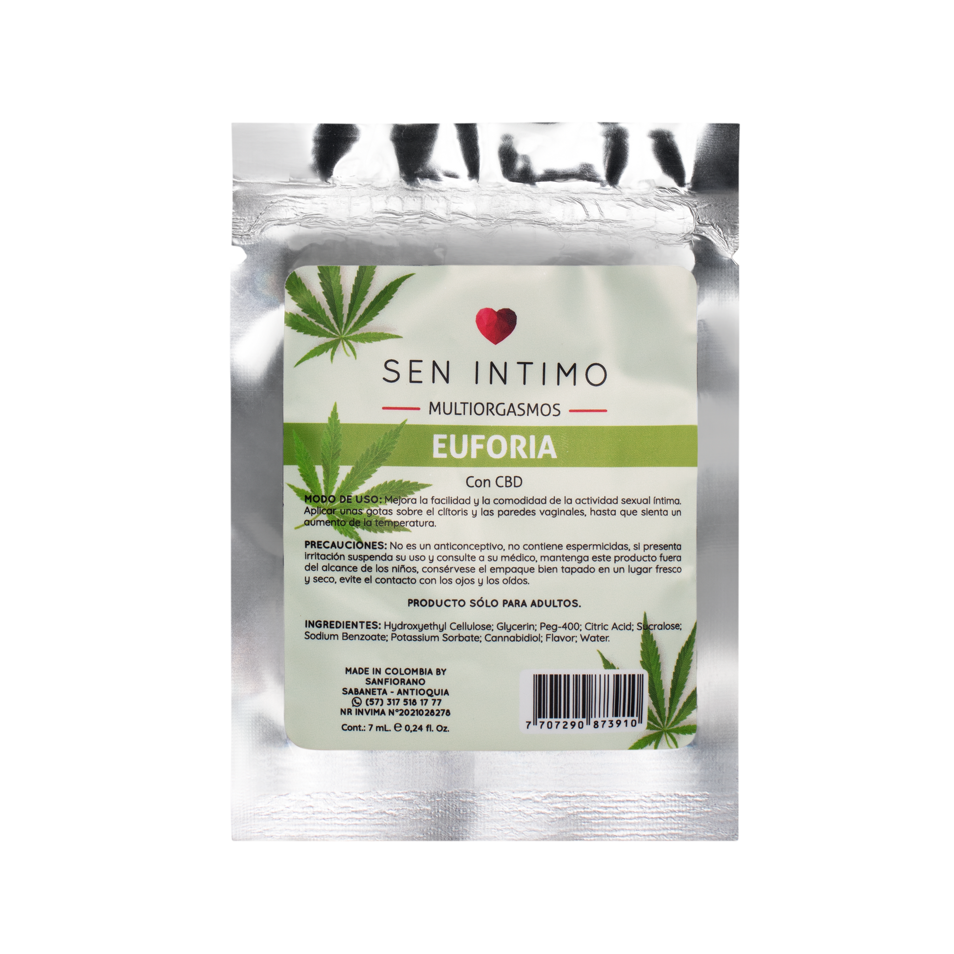 Multiorgasmos Euforia Sen Íntimo - sachet lubricante íntimo