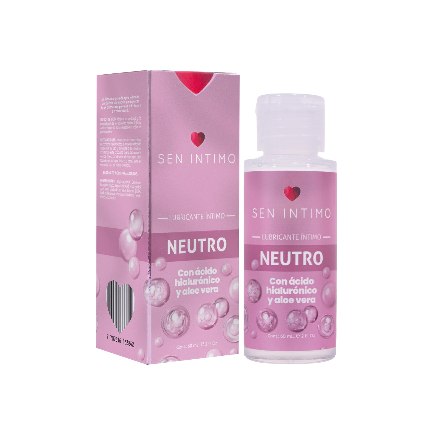 Lubricante íntimo neutro con ácido hialurónico y aloe vera 60ml - Sen Íntimo