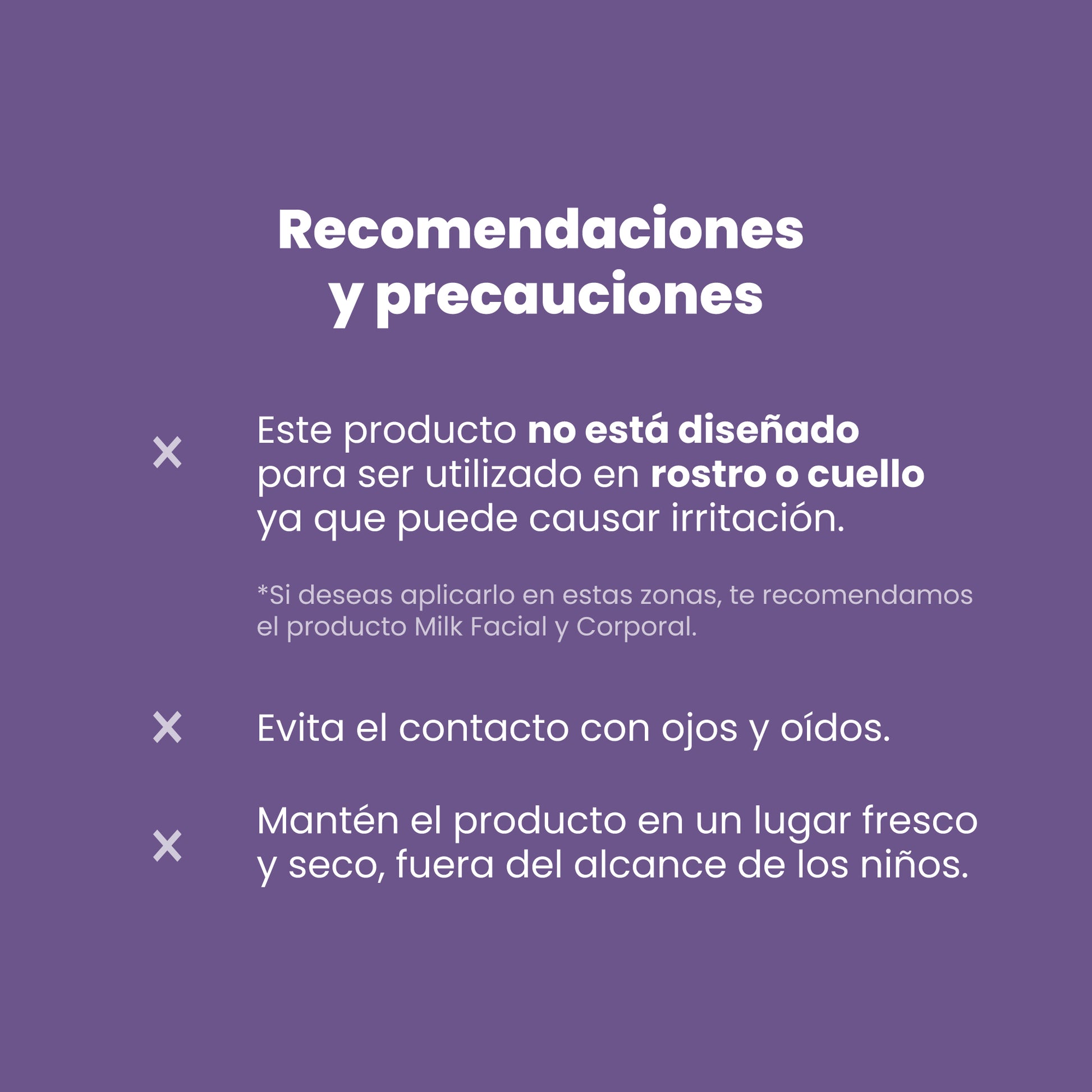 Lubricante íntimo Milk Sen Íntimo - recomendaciones y precauciones no usar en rostro ni cuello