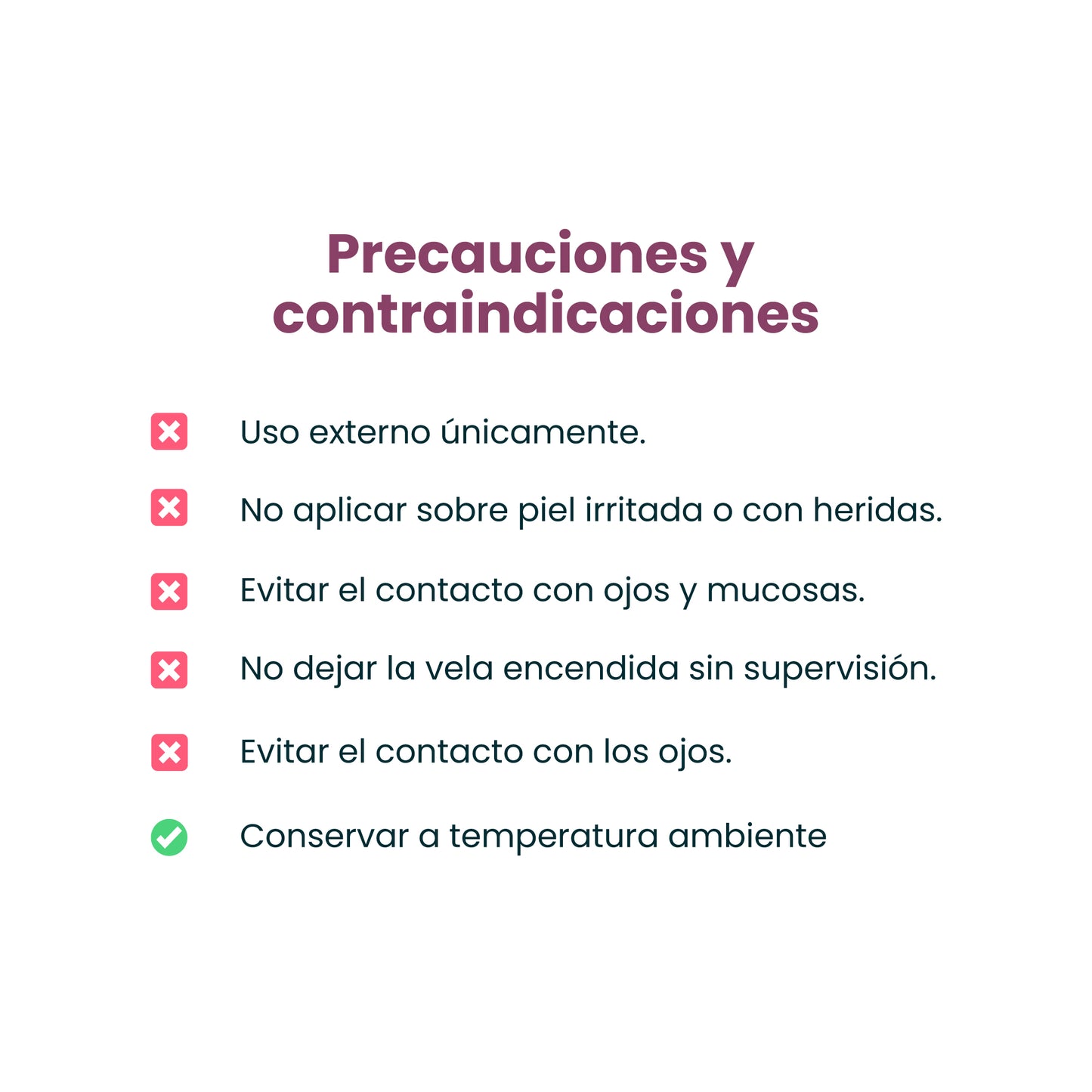 Vela Sensual para Masajes Sen Íntimo - precauciones y contraindicaciones uso externo no dejar sin supervisión