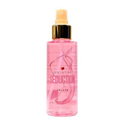 Splash Seduction 125ml Sen Íntimo - frasco spray rosa tapa dorada fondo blanco presentación frontal
